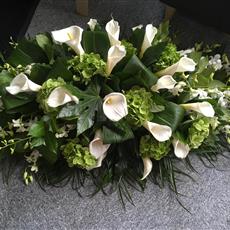 Calla Lily Rose &amp; Hydrangea Casket Spray