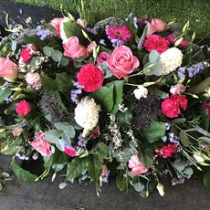 Pinks and Purple Casket Spray