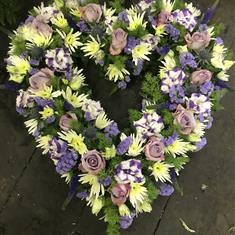 Open heart lilacs and cream 