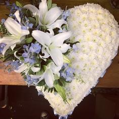 Pale blue and white heart 