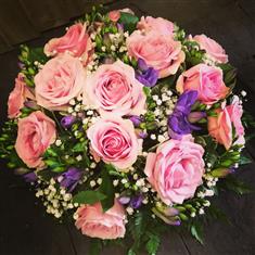 Rose and freesia posy