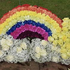 Rainbow, star in clouds tribute 
