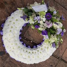 Purple and white wreath 