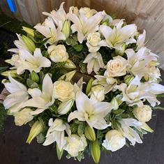 White rose &amp; lily wreath