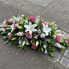 4ft coffin spray pretty pastels 