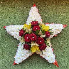 Star red, white and yellow 
