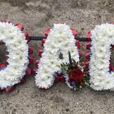 Dad with red and blue ribbon 