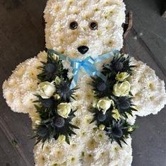 Teddy with blue waistcoat 